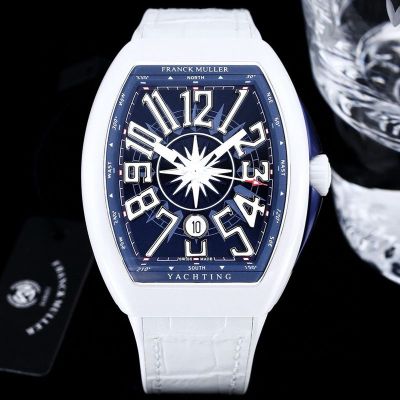 Franck Muller Vanguard Yachting V45 White steel case Diameter 44mm watch